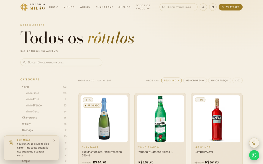 Catálogo da loja Empório Milão